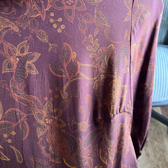 AMUR Wine Colored floral dress Size 2 - Picture 2 of 2